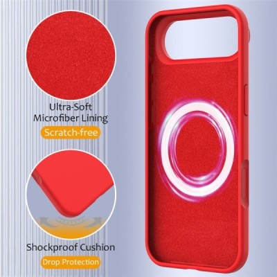 Apple iPhone Air "Shell" MagSafe kõvast silikoonist TPU roosa punane - kaaned | Priedai.lt