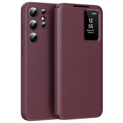 Samsung Galaxy S22 Ultra "Qing" Smart View tahke kaaned - burgundia | Priedai.lt