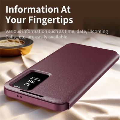 Samsung Galaxy S22 Ultra "Qing" Smart View tahke kaaned - burgundia | Priedai.lt