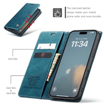 Apple iPhone 17 CaseMe Retro tahke nahk kaaned - roheline | Priedai.lt