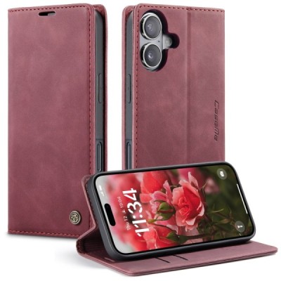 Apple iPhone 17 CaseMe Retro tahke nahk kaaned - burgundia | Priedai.lt