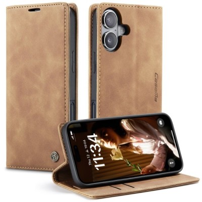 Apple iPhone 17 CaseMe Retro tahke nahk kaaned - helepruun | Priedai.lt
