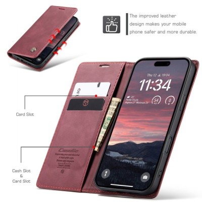 Apple iPhone Air CaseMe Retro tahke nahk kaaned - burgundia | Priedai.lt
