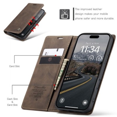 Apple iPhone Air CaseMe Retro tahke nahk kaaned - pruun | Priedai.lt