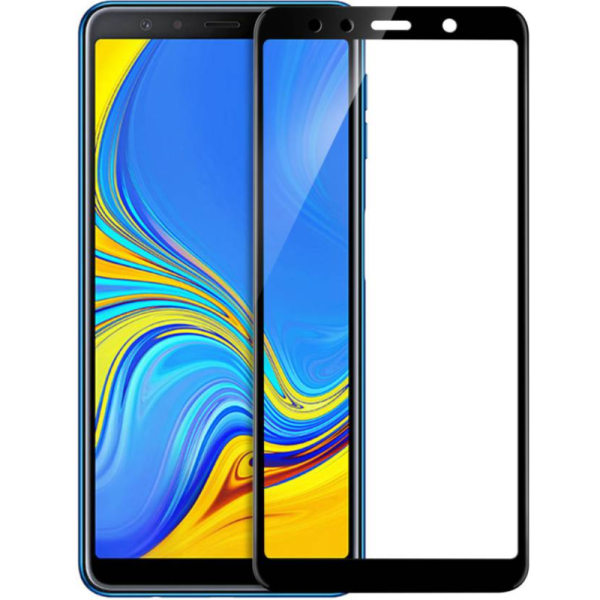"Rurihai" Tempered Glass täielik katvus kaitsev ekraaniklaas 2.5D - must (Galaxy A7 2018)