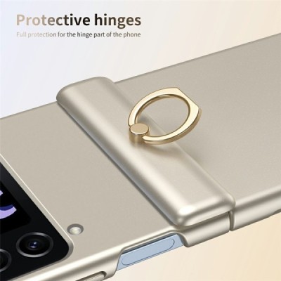 Samsung Galaxy Z Flip3 (F711) "Ring" plastikust kuldne ümbris - tagakülg | Priedai.lt