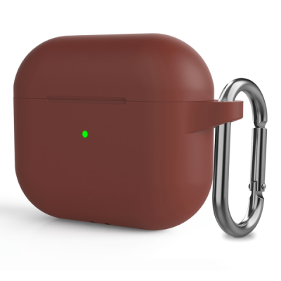 "Carabiner" Apple AirPods 3 burgundia silikoonist kõrvaklappide ümbris | Priedai.LT
