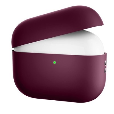AirPods Pro 2 silikoonist burgundia kõrvaklapiümbris | Priedai.LT