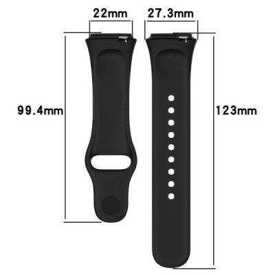 Xiaomi Redmi Watch 3 Lite / Watch 3 Active kõva silikoonist (TPU) must käevõru | Priedai.lt