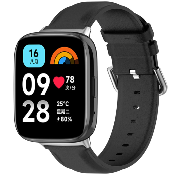 Nahkne nutikella rihm - must (Redmi Watch 3 Active / Redmi Watch 3 Lite)