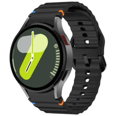 "KALEBOL" Samsung Galaxy Watch7 44mm 40mm / Watch FE 40mm kõva silikoonist (TPU) must käevõru | Priedai.lt