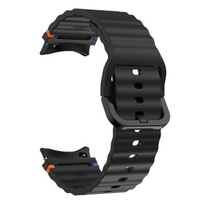 "KALEBOL" Samsung Galaxy Watch7 44mm 40mm / Watch FE 40mm kõva silikoonist (TPU) must käevõru | Priedai.lt