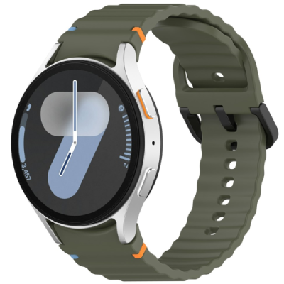 Samsung Galaxy Watch7 44mm / 40mm / Watch FE 40mm / Watch6 40mm / 44mm kõva silikoonist (TPU) roheline käevõru | Priedai.lt