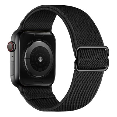 Nutikell Apple Watch Ultra 3 2 1 49mm / Series 11 10 46mm / 9 8 7 45mm / SE3 SE2 SE 6 5 4 44mm / 3 2 1 42mm musta kangaga käevõr