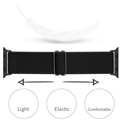 Nutikell Apple Watch Ultra 3 2 1 49mm / Series 11 10 46mm / 9 8 7 45mm / SE3 SE2 SE 6 5 4 44mm / 3 2 1 42mm musta kangaga käevõr