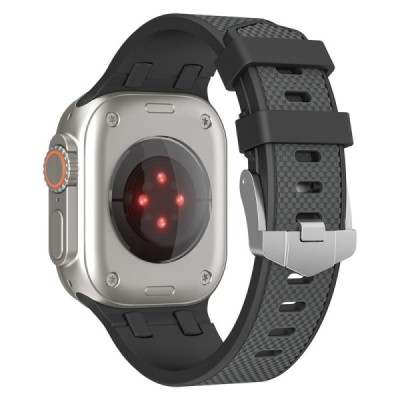Apple Watch Ultra 3 2 1 49mm / Series 11 10 46mm / 9 8 7 45mm / SE3 SE2 SE 6 5 4 44mm / 3 2 1 42mm kõva silikoonist (TPU) must k