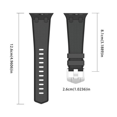 Apple Watch Ultra 3 2 1 49mm / Series 11 10 46mm / 9 8 7 45mm / SE3 SE2 SE 6 5 4 44mm / 3 2 1 42mm kõva silikoonist (TPU) must k