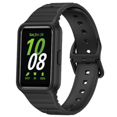 "Strap" Samsung Galaxy Fit3 kõva silikoonist (TPU) must käevõru | Priedai.lt