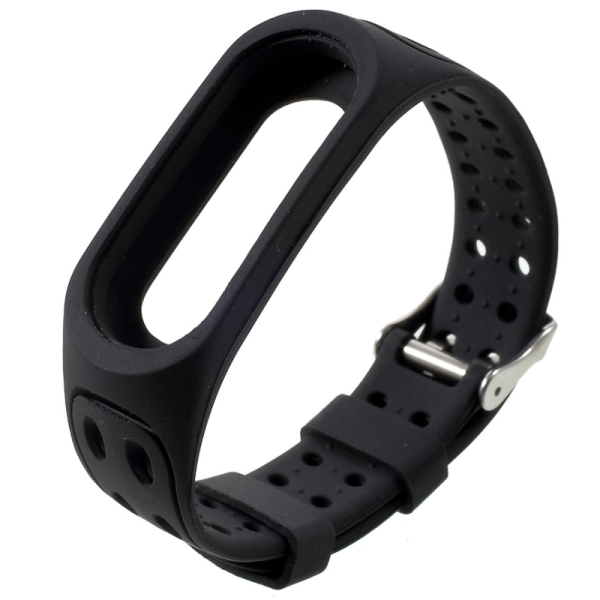 Nutikella kõva silikoonist (TPU) käevõru - must (Mi Smart Band 4 / Mi Band 3)