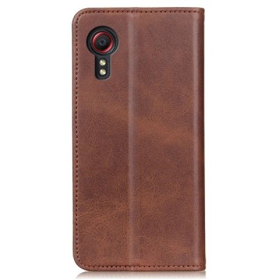 Samsung Galaxy Xcover 7 (G556B) "Split" pruun nahast klapiga ümbris - raamat | Priedai.lt