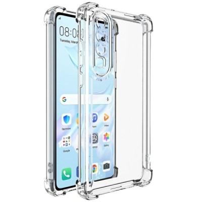 Huawei P30 "Imak" tugevdatud kaitse kõva silikoon TPU läbipaistev ümbris - tagakülg | Priedai.lt