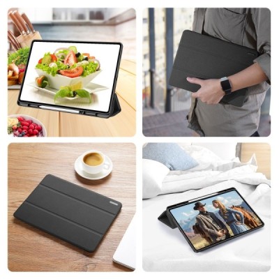 Samsung Galaxy Tab S11 Ultra "Dux Ducis" Domo klapiga must nahkümbris - pliiatsiga ja raamatu pesaga | Priedai.lt