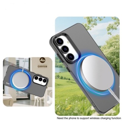 Samsung Galaxy S25 FE "IMAK" Candy MagSafe matt kõva silikoon (TPU) ümbris – must | Priedai.lt