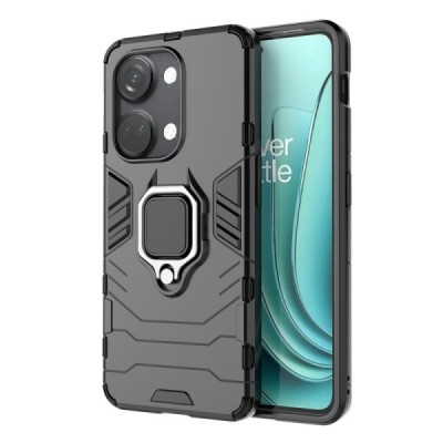 Täiustatud kaitsed "Kickstand" OnePlus Nord 3 must kõva silikoon (TPU) ja plastikust ümbris | Priedai.lt
