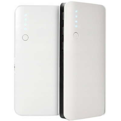 „PowerBank Slim“ väline aku - valge (20000 mAh). Power bank - valge / Priedai.LT