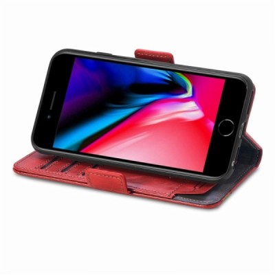 Apple iPhone 7 (iPhone 8) CASENEO nahk punane kaaned - rahakott | Priedai.lt