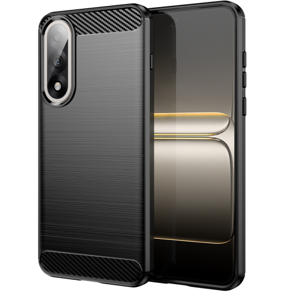 "AILES" Carbon kõva silikoon (TPU) ümbris – must + kaitsev ekraaniklaas (OnePlus Nord 5 / Ace 5 Ultra)