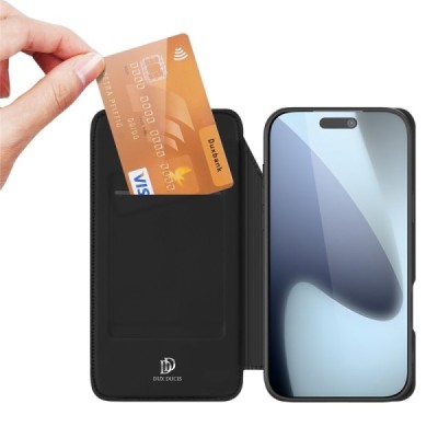Apple iPhone 17 Pro "Dux Ducis" Skin nahk must kaaned - rahakott | Priedai.lt