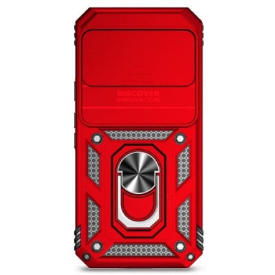 Täiustatud kaitsed "Kickstand" Google Pixel 10 Pro / 10 / 9 Pro / 9 punane kõva silikoon (TPU) ja plastikust ümbris | Priedai.lt