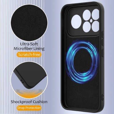 Xiaomi Poco F8 Ultra "Shell" MagSafe kõvast silikoonist TPU must ümbris - kaaned | Priedai.lt