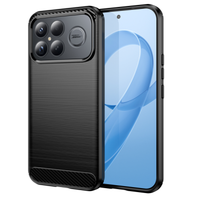Xiaomi Poco F8 Ultra "Carbon" kõva silikoon (TPU) tagakaane must - ümbris + kaitsev ekraaniklaas | Priedai.lt