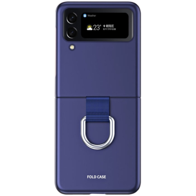 Samsung Galaxy Z Flip4 „Ring“ plastikust tumesinist korpus - taga | Priedai.lt