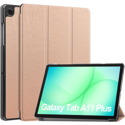 Samsung Galaxy Tab A11+ / A9+ „Saige" nahk kuldne kaaned | Priedai.lt