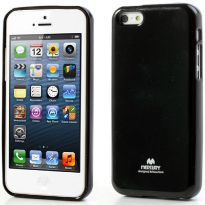 „Mercury“ Color kieto silikono (TPU) juodas Apple iPhone 5C dėklas (dėkliukas)  / Priedai.lt