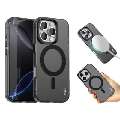 Apple iPhone 16 Pro Max "IMAK" Candy MagSafe matt kõva silikoon (TPU) ümbris – must | Priedai.lt