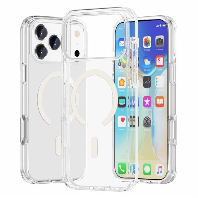 "Tubi" MagSafe kõva silikoonist (TPU) ümbris - läbipaistev (iPhone 17 Pro)