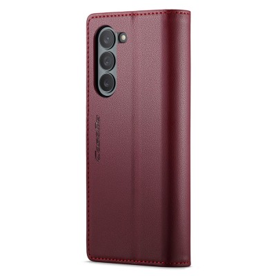 Samsung Galaxy Fold5 5G (SM-F946B) „CaseMe“ Leather solidus atverčiamas bordo odinis dėklas - knygutė | Priedai.lt