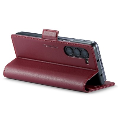 Samsung Galaxy Fold5 5G (SM-F946B) „CaseMe“ Leather solidus atverčiamas bordo odinis dėklas - knygutė | Priedai.lt