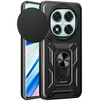 "Mozhi" Kickstand Tugevdatud turvalisus ümbris - must (Redmi Note 14 Pro 5G / Poco X7 5G)