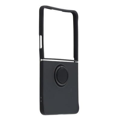 "Dechen" Ring Kickstand kõva silikoon (TPU) ümbris - must (Samsung Galaxy Flip7)