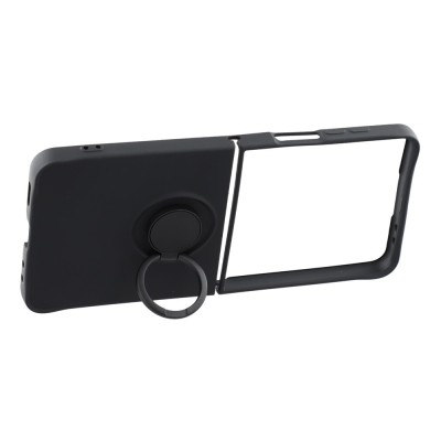 "Dechen" Ring Kickstand kõva silikoon (TPU) ümbris - must (Samsung Galaxy Flip7)
