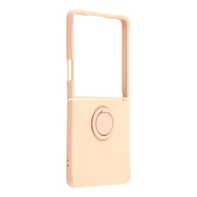 "Dechen" Ring Kickstand kõva silikoon (TPU) ümbris - roosa (Galaxy Flip7)