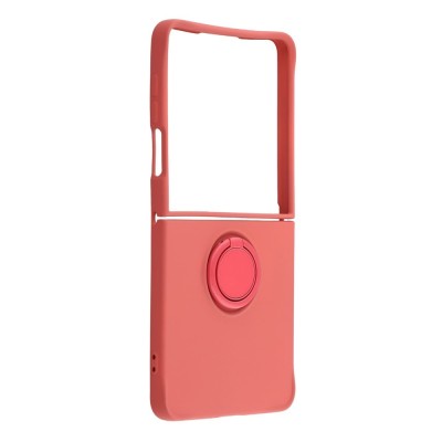 "Dechen" Ring Kickstand kõva silikoon (TPU) ümbris - punane (Galaxy Flip7)