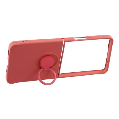 "Dechen" Ring Kickstand kõva silikoon (TPU) ümbris - punane (Galaxy Flip7)