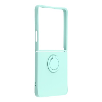 "Dechen" Ring Kickstand kõva silikoon (TPU) ümbris - piparmünt (Galaxy Flip7)