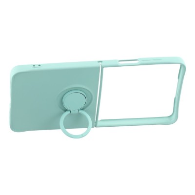 "Dechen" Ring Kickstand kõva silikoon (TPU) ümbris - piparmünt (Galaxy Flip7)